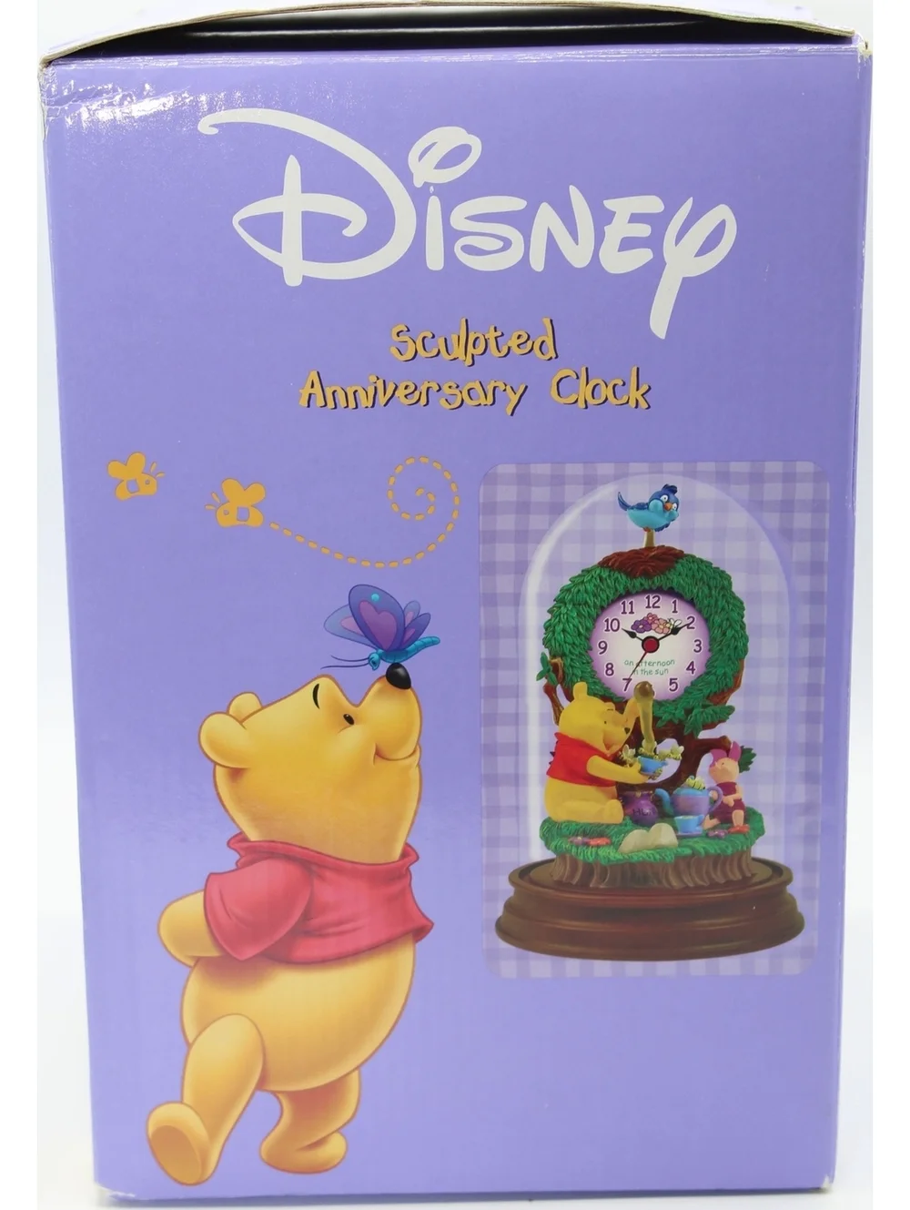 Disney Winnie Pooh Glass Dome Piglet Tree Pendulum Sculpted Anniversary Clock 9